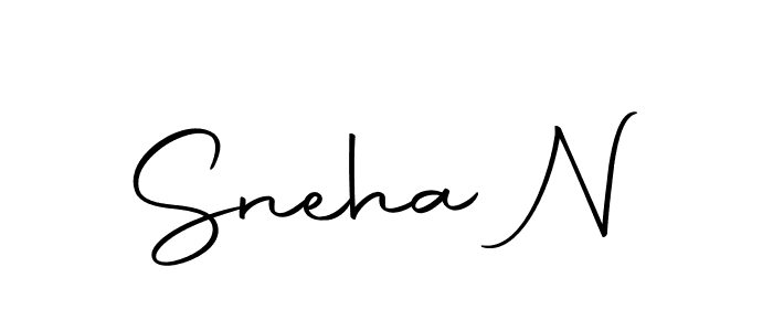 Use a signature maker to create a handwritten signature online. With this signature software, you can design (Autography-DOLnW) your own signature for name Sneha N. Sneha N signature style 10 images and pictures png