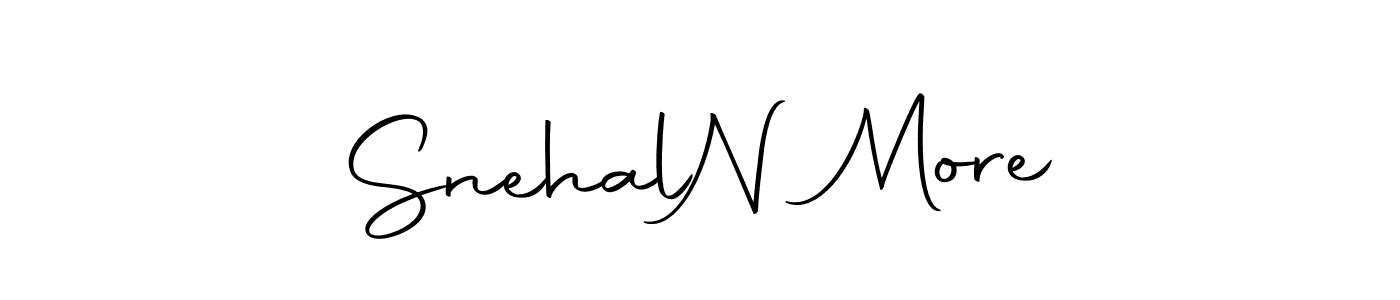 How to make Snehal  N More name signature. Use Autography-DOLnW style for creating short signs online. This is the latest handwritten sign. Snehal  N More signature style 10 images and pictures png