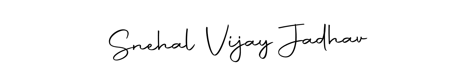 How to make Snehal Vijay Jadhav name signature. Use Autography-DOLnW style for creating short signs online. This is the latest handwritten sign. Snehal Vijay Jadhav signature style 10 images and pictures png