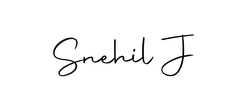 Create a beautiful signature design for name Snehil J. With this signature (Autography-DOLnW) fonts, you can make a handwritten signature for free. Snehil J signature style 10 images and pictures png