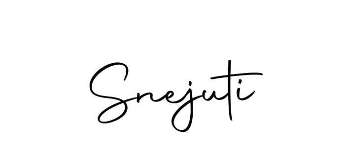 Make a beautiful signature design for name Snejuti. With this signature (Autography-DOLnW) style, you can create a handwritten signature for free. Snejuti signature style 10 images and pictures png