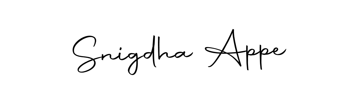 How to make Snigdha Appe name signature. Use Autography-DOLnW style for creating short signs online. This is the latest handwritten sign. Snigdha Appe signature style 10 images and pictures png