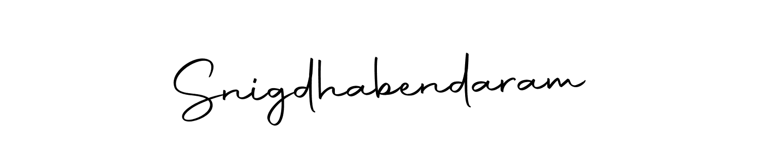 How to make Snigdhabendaram name signature. Use Autography-DOLnW style for creating short signs online. This is the latest handwritten sign. Snigdhabendaram signature style 10 images and pictures png