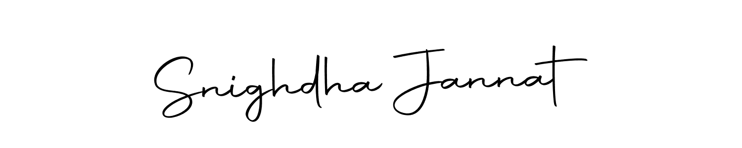Make a beautiful signature design for name Snighdha Jannat. With this signature (Autography-DOLnW) style, you can create a handwritten signature for free. Snighdha Jannat signature style 10 images and pictures png
