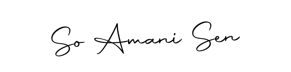 How to make So Amani Sen name signature. Use Autography-DOLnW style for creating short signs online. This is the latest handwritten sign. So Amani Sen signature style 10 images and pictures png