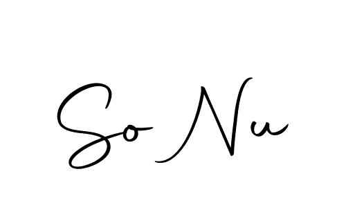 Create a beautiful signature design for name So Nu. With this signature (Autography-DOLnW) fonts, you can make a handwritten signature for free. So Nu signature style 10 images and pictures png