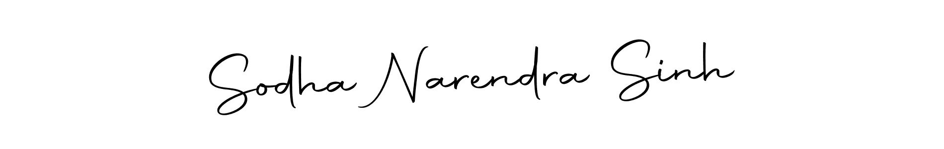How to make Sodha Narendra Sinh name signature. Use Autography-DOLnW style for creating short signs online. This is the latest handwritten sign. Sodha Narendra Sinh signature style 10 images and pictures png