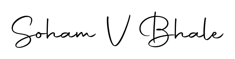 Create your official email sign-off with Soham V Bhale name in Autography-DOLnW style. Crisp, clean, and perfectly legible across all screens. Soham V Bhale signature style 10 images and pictures png
