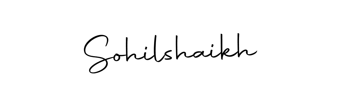 How to make Sohilshaikh name signature. Use Autography-DOLnW style for creating short signs online. This is the latest handwritten sign. Sohilshaikh signature style 10 images and pictures png