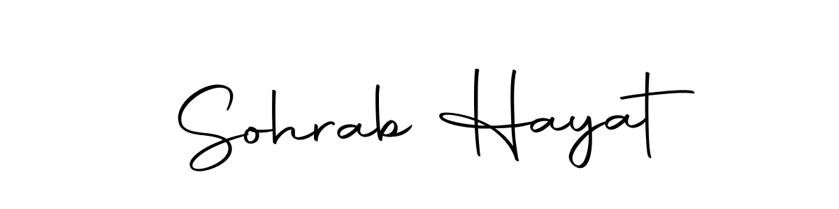 Similarly Autography-DOLnW is the best handwritten signature design. Signature creator online .You can use it as an online autograph creator for name Sohrab Hayat. Sohrab Hayat signature style 10 images and pictures png