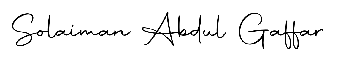Create a personalized artistic stamp with Solaiman Abdul Gaffar in Autography-DOLnW font. Perfect for visual artists, designers, and influencers. Solaiman Abdul Gaffar signature style 10 images and pictures png