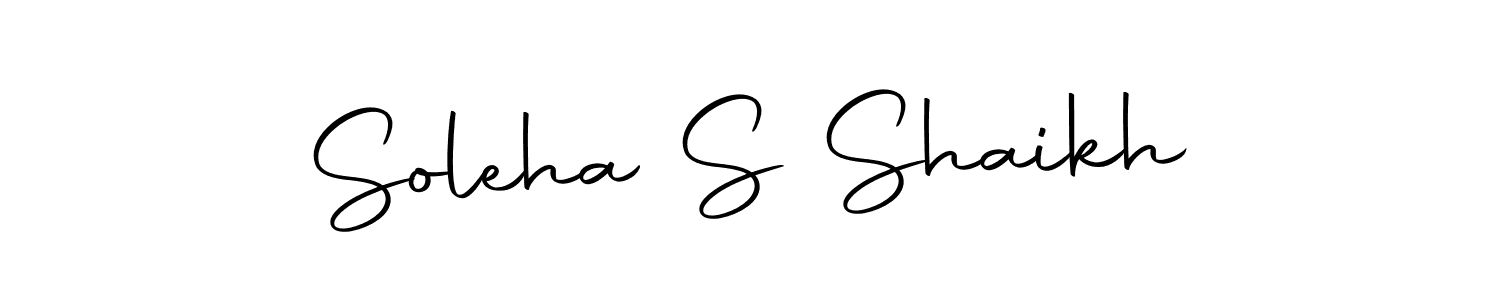 How to make Soleha S Shaikh name signature. Use Autography-DOLnW style for creating short signs online. This is the latest handwritten sign. Soleha S Shaikh signature style 10 images and pictures png