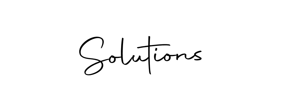 Create a beautiful signature design for name Solutions. With this signature (Autography-DOLnW) fonts, you can make a handwritten signature for free. Solutions signature style 10 images and pictures png