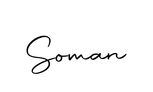 Design your own signature with our free online signature maker. With this signature software, you can create a handwritten (Autography-DOLnW) signature for name Soman. Soman signature style 10 images and pictures png