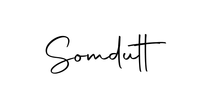 Design your own signature with our free online signature maker. With this signature software, you can create a handwritten (Autography-DOLnW) signature for name Somdutt. Somdutt signature style 10 images and pictures png