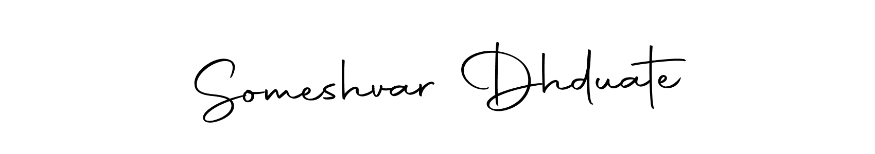 The best way (Autography-DOLnW) to make a short signature is to pick only two or three words in your name. The name Someshvar Dhduate include a total of six letters. For converting this name. Someshvar Dhduate signature style 10 images and pictures png