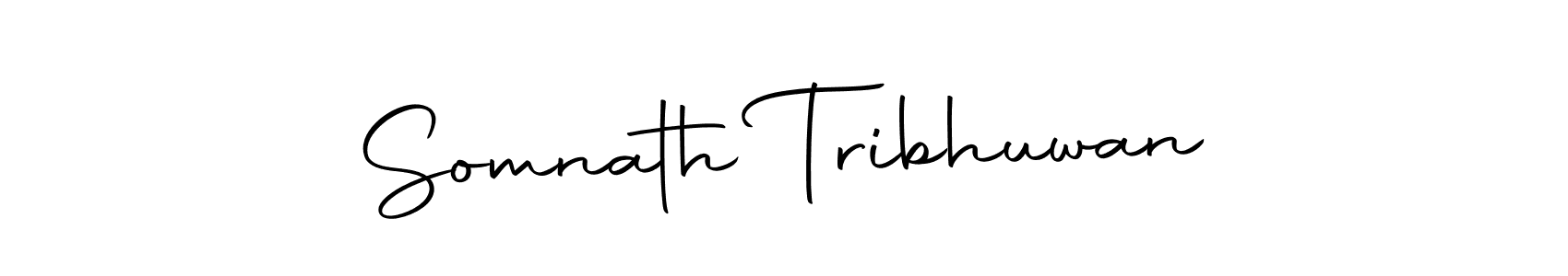 How to make Somnath Tribhuwan name signature. Use Autography-DOLnW style for creating short signs online. This is the latest handwritten sign. Somnath Tribhuwan signature style 10 images and pictures png