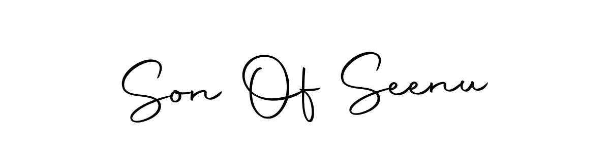 You should practise on your own different ways (Autography-DOLnW) to write your name (Son Of Seenu) in signature. don't let someone else do it for you. Son Of Seenu signature style 10 images and pictures png