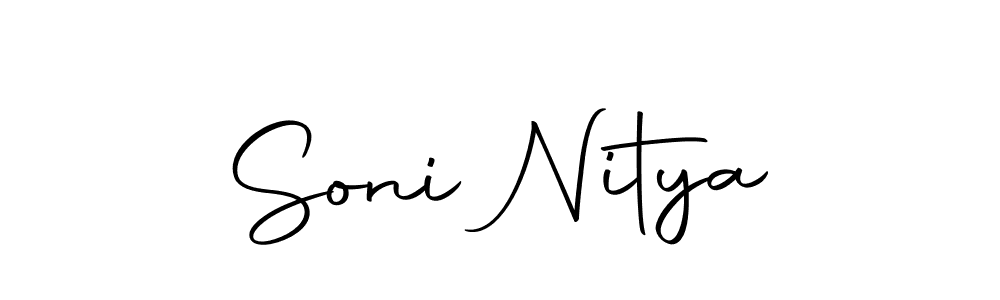How to make Soni Nitya name signature. Use Autography-DOLnW style for creating short signs online. This is the latest handwritten sign. Soni Nitya signature style 10 images and pictures png