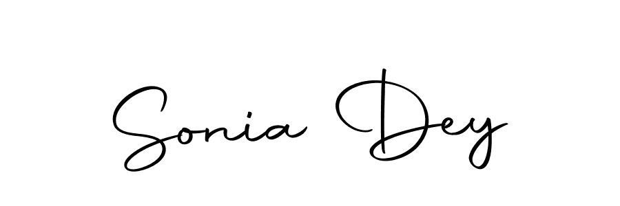 Use a signature maker to create a handwritten signature online. With this signature software, you can design (Autography-DOLnW) your own signature for name Sonia Dey. Sonia Dey signature style 10 images and pictures png