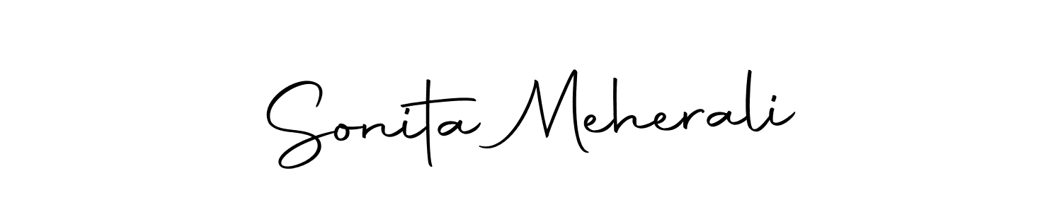 How to make Sonita Meherali name signature. Use Autography-DOLnW style for creating short signs online. This is the latest handwritten sign. Sonita Meherali signature style 10 images and pictures png