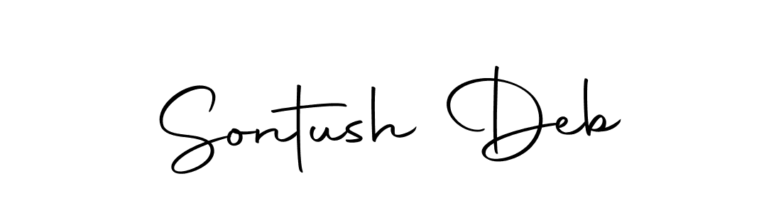 How to make Sontush Deb name signature. Use Autography-DOLnW style for creating short signs online. This is the latest handwritten sign. Sontush Deb signature style 10 images and pictures png