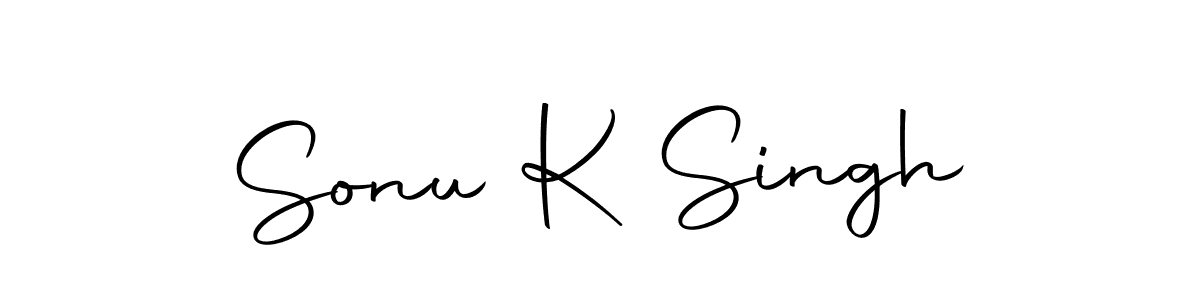 How to make Sonu K Singh name signature. Use Autography-DOLnW style for creating short signs online. This is the latest handwritten sign. Sonu K Singh signature style 10 images and pictures png