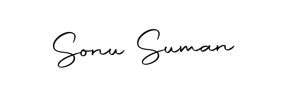 Create a beautiful signature design for name Sonu Suman. With this signature (Autography-DOLnW) fonts, you can make a handwritten signature for free. Sonu Suman signature style 10 images and pictures png