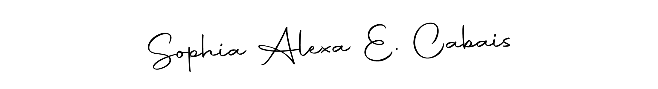 The best way (Autography-DOLnW) to make a short signature is to pick only two or three words in your name. The name Sophia Alexa E. Cabais include a total of six letters. For converting this name. Sophia Alexa E. Cabais signature style 10 images and pictures png