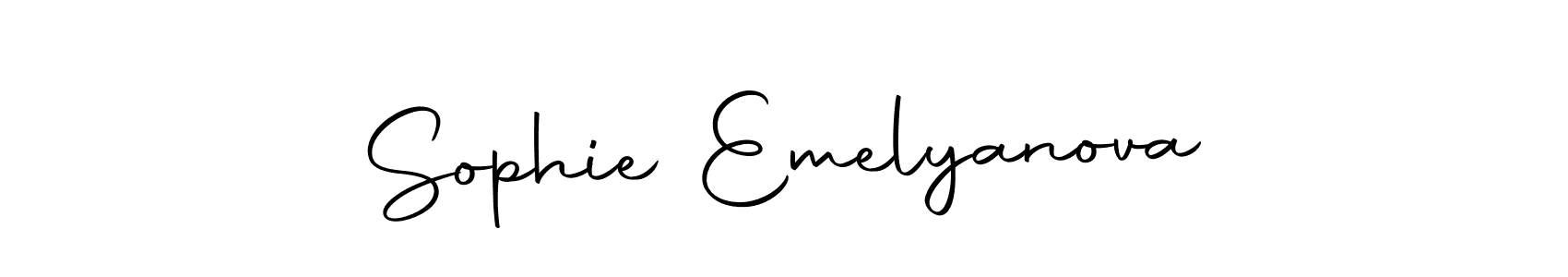 How to make Sophie Emelyanova name signature. Use Autography-DOLnW style for creating short signs online. This is the latest handwritten sign. Sophie Emelyanova signature style 10 images and pictures png