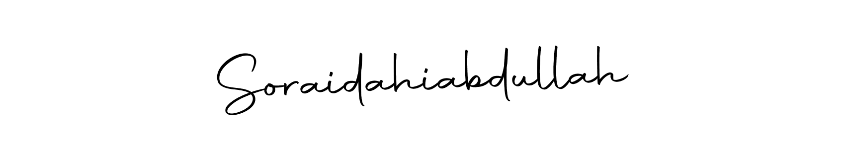 You can use this online signature creator to create a handwritten signature for the name Soraidahiabdullah. This is the best online autograph maker. Soraidahiabdullah signature style 10 images and pictures png