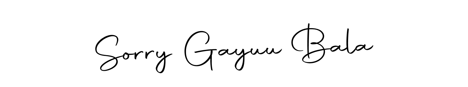 Create a beautiful signature design for name Sorry Gayuu Bala. With this signature (Autography-DOLnW) fonts, you can make a handwritten signature for free. Sorry Gayuu Bala signature style 10 images and pictures png