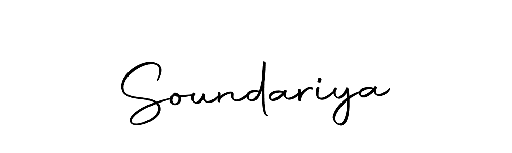 Design your own signature with our free online signature maker. With this signature software, you can create a handwritten (Autography-DOLnW) signature for name Soundariya. Soundariya signature style 10 images and pictures png