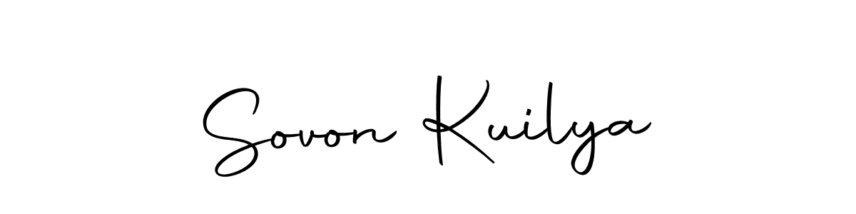 How to make Sovon Kuilya name signature. Use Autography-DOLnW style for creating short signs online. This is the latest handwritten sign. Sovon Kuilya signature style 10 images and pictures png