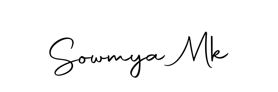 Create a beautiful signature design for name Sowmya Mk. With this signature (Autography-DOLnW) fonts, you can make a handwritten signature for free. Sowmya Mk signature style 10 images and pictures png