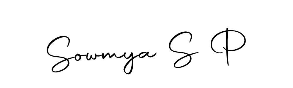 Sowmya S P stylish signature style. Best Handwritten Sign (Autography-DOLnW) for my name. Handwritten Signature Collection Ideas for my name Sowmya S P. Sowmya S P signature style 10 images and pictures png