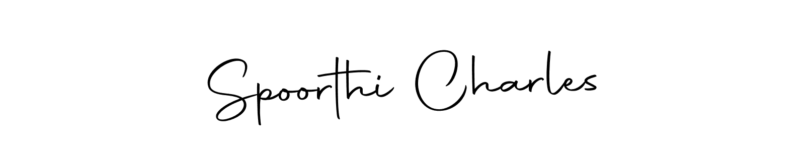 How to make Spoorthi Charles signature? Autography-DOLnW is a professional autograph style. Create handwritten signature for Spoorthi Charles name. Spoorthi Charles signature style 10 images and pictures png