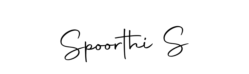 Create a beautiful signature design for name Spoorthi S. With this signature (Autography-DOLnW) fonts, you can make a handwritten signature for free. Spoorthi S signature style 10 images and pictures png