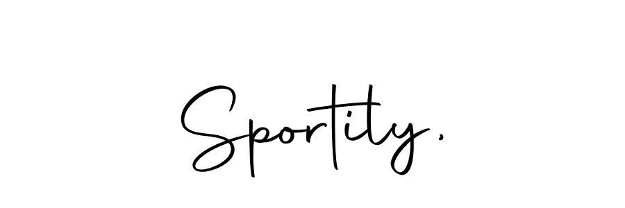 How to make Sportily, name signature. Use Autography-DOLnW style for creating short signs online. This is the latest handwritten sign. Sportily, signature style 10 images and pictures png