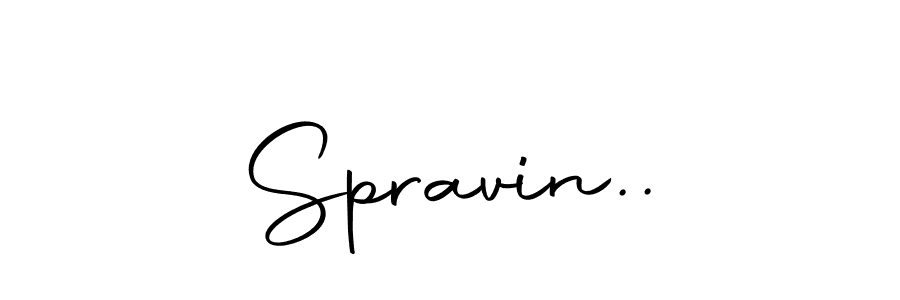 You should practise on your own different ways (Autography-DOLnW) to write your name (Spravin..) in signature. don't let someone else do it for you. Spravin.. signature style 10 images and pictures png
