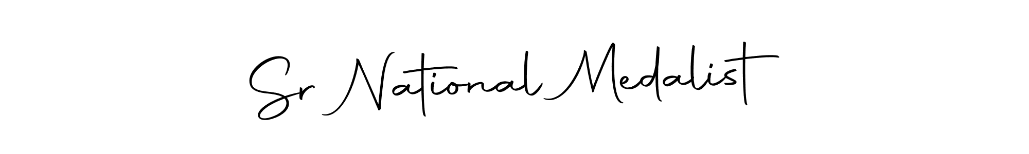 Create a beautiful signature design for name Sr National Medalist. With this signature (Autography-DOLnW) fonts, you can make a handwritten signature for free. Sr National Medalist signature style 10 images and pictures png