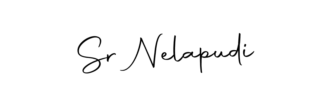 Make a beautiful signature design for name Sr Nelapudi. With this signature (Autography-DOLnW) style, you can create a handwritten signature for free. Sr Nelapudi signature style 10 images and pictures png