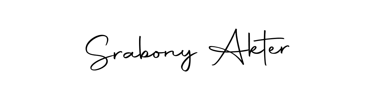 Design your own signature with our free online signature maker. With this signature software, you can create a handwritten (Autography-DOLnW) signature for name Srabony Akter. Srabony Akter signature style 10 images and pictures png