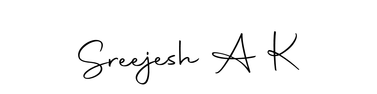How to make Sreejesh A K name signature. Use Autography-DOLnW style for creating short signs online. This is the latest handwritten sign. Sreejesh A K signature style 10 images and pictures png