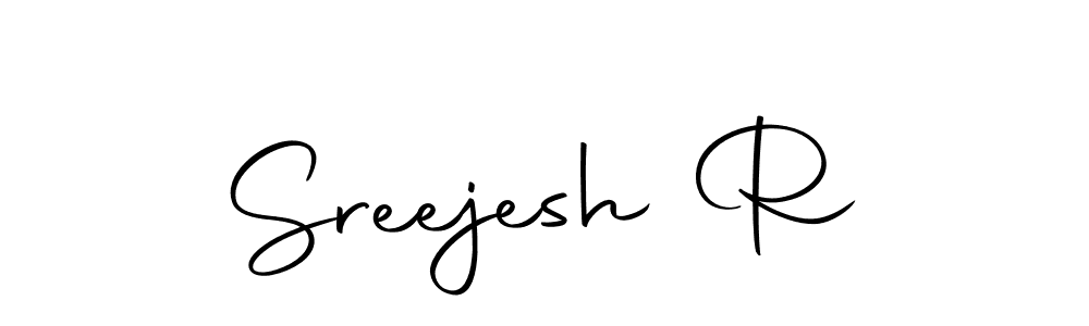 How to make Sreejesh R name signature. Use Autography-DOLnW style for creating short signs online. This is the latest handwritten sign. Sreejesh R signature style 10 images and pictures png