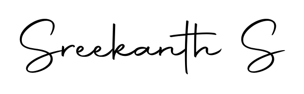 A stylish, flowing autograph style designed for name Sreekanth S using Autography-DOLnW typography. Perfect for digital creative projects. Sreekanth S signature style 10 images and pictures png