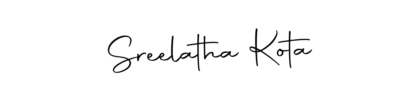 The best way (Autography-DOLnW) to make a short signature is to pick only two or three words in your name. The name Sreelatha Kota include a total of six letters. For converting this name. Sreelatha Kota signature style 10 images and pictures png