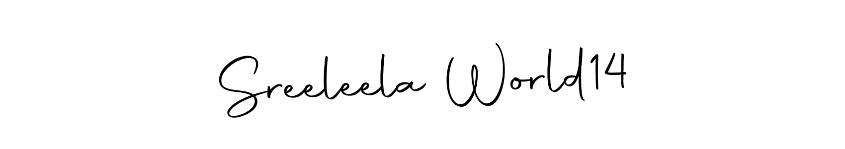 Design your own signature with our free online signature maker. With this signature software, you can create a handwritten (Autography-DOLnW) signature for name Sreeleela World14. Sreeleela World14 signature style 10 images and pictures png