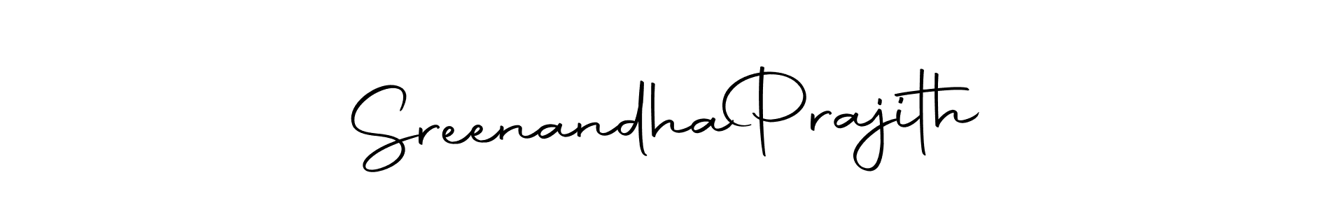 The best way (Autography-DOLnW) to make a short signature is to pick only two or three words in your name. The name Sreenandha  Prajith include a total of six letters. For converting this name. Sreenandha  Prajith signature style 10 images and pictures png