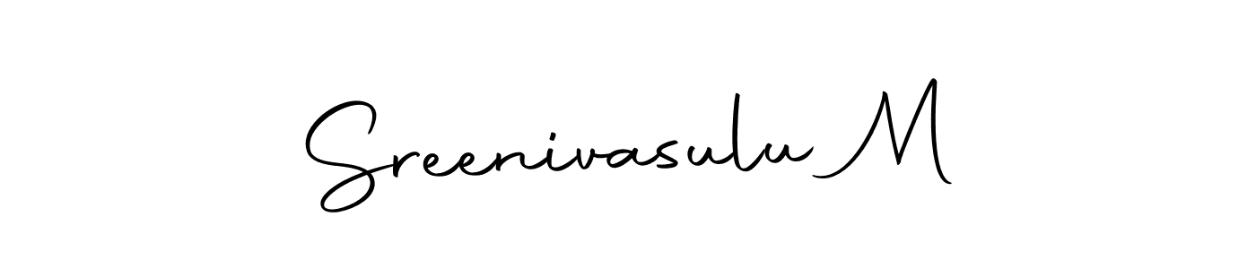 The best way (Autography-DOLnW) to make a short signature is to pick only two or three words in your name. The name Sreenivasulu M include a total of six letters. For converting this name. Sreenivasulu M signature style 10 images and pictures png